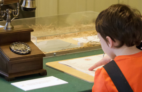 A young museum and art gallery patron in the magistrate's retiring room