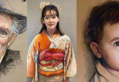 Examples of pastel portraits.