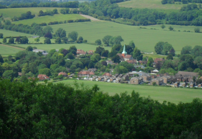 View of South Harting from hillside.